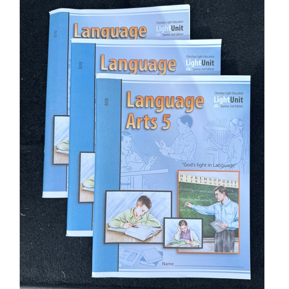 Christian Light Education Language Arts 5 LightUnits 508 509‎ 510 CLE Homeschool